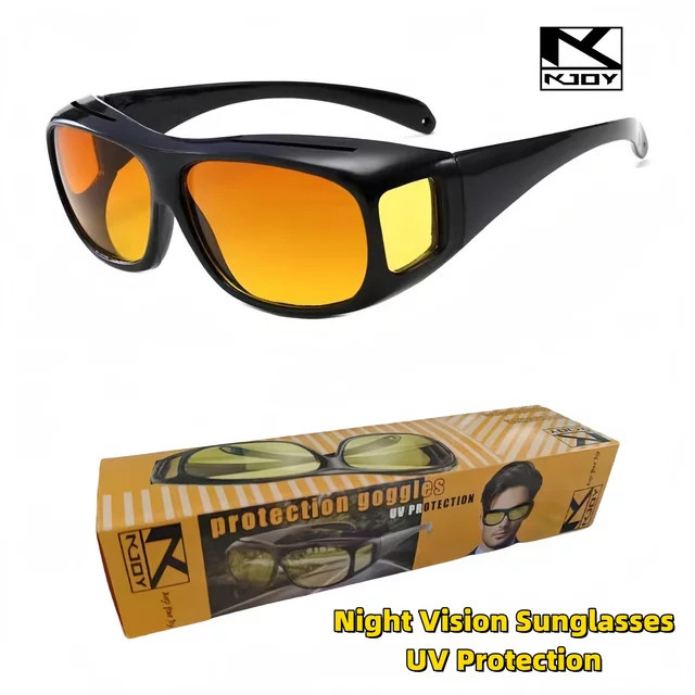 KKJOY Nachtsicht Sonnenbrille, Unisex, Vollrand, rechteckig, Schwarz, Kunststoff - Bild 1