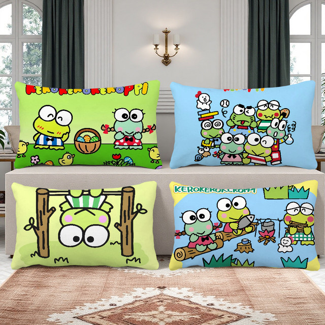 Sanrio Keroppi Kissenbezug Cartoon Design in Grün für Sofa und Wohnzimmer - Bild 1
