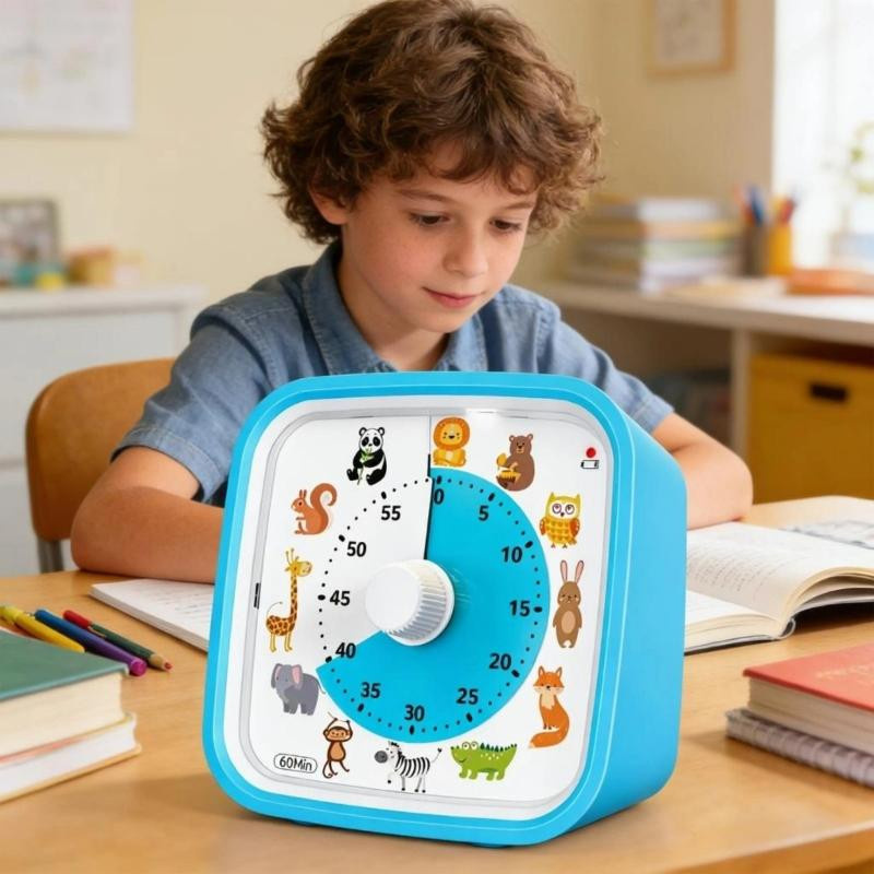 Three Body Visueller Timer mit Regenbogen-Scheibe für Kinder und Erwachsene, 60-Minuten-Countdown in Schwarz und Multicolour - Bild 3
