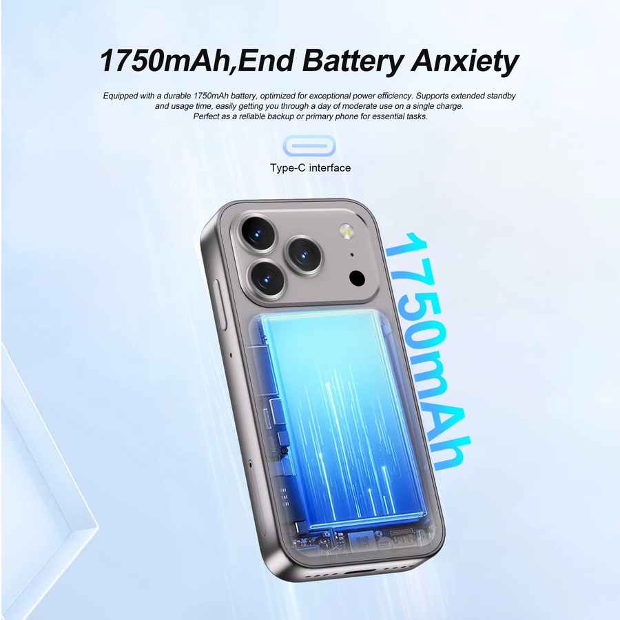SERVO Mini Pocket Smartphone Android-System mit 16GB ROM, Dual-SIM, WLAN und Face ID in Grau - Bild 2