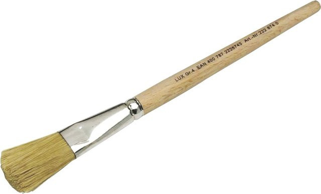 LUX-TOOLS Ausbesserungspinsel Größe 4 in Natural mit Holzgriff für lösemittelbasierte Produkte - Bild 1
