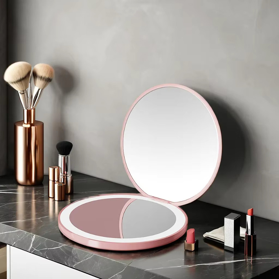 cosmomiro Make-up Kompaktspiegel mit LED-Licht, Damen - Bild 3