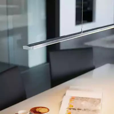 Oligo Lisgo Sky Straight LED-Pendelleuchte Schwarz Matt, dimmbar, warmweiß 2700K, B/H: 126,5 x 28,0 cm - Bild 2