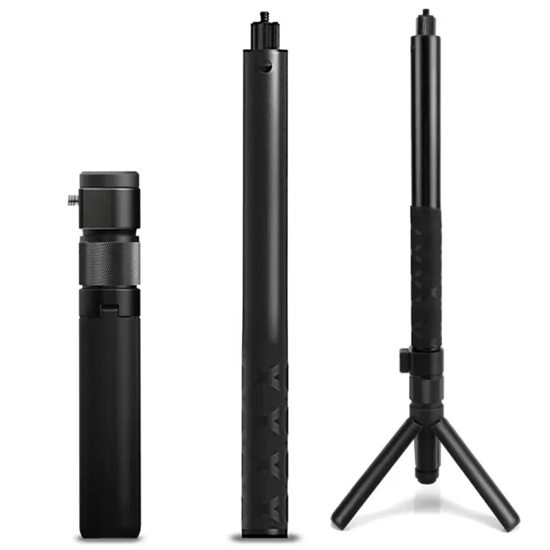 Vamson Unsichtbarer Selfie Stick mit rotierender Kugel als Handheld Stativ für Insta360 X3, One X2, One RS und GoPro in Schwarz - Bild 4