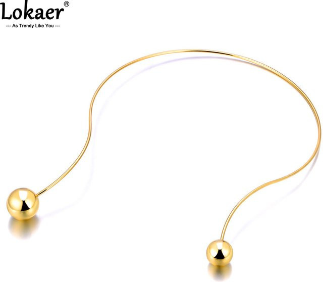 Lokaer Halskette, 18 Karat vergoldeter Edelstahl, Gold, Damen - Bild 1