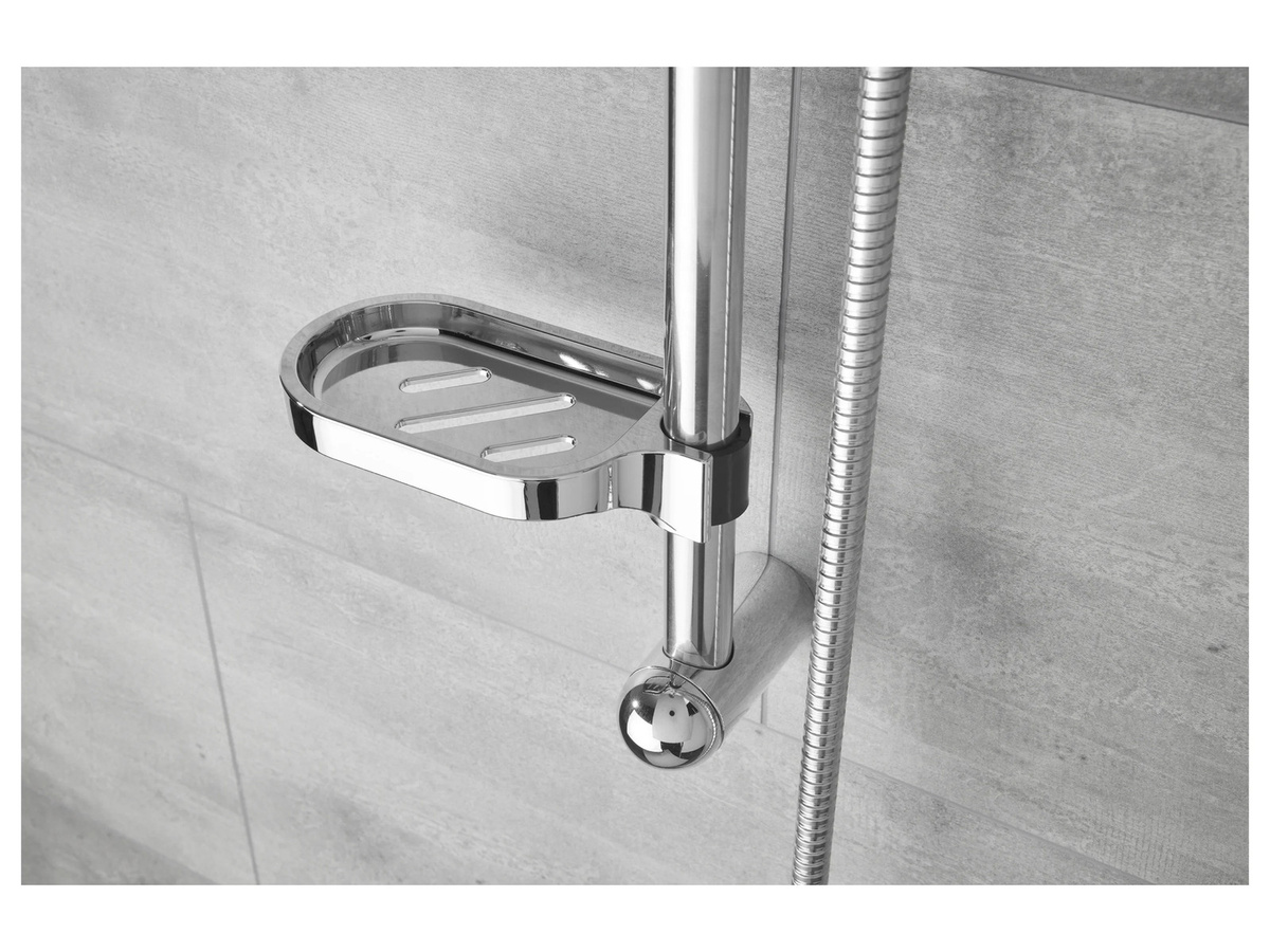 LIVARNO HOME Multifunktionsbrause-Set mit Brausestange in Chrom, Regendusche und Massagefunktion mit Anti-Kalk-Funktion - Bild 2