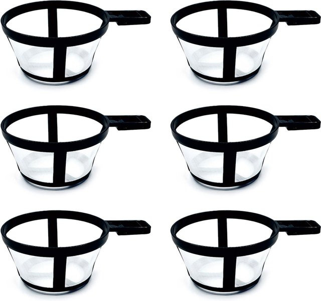 6er Pack Cherish Eyes Nylon-Kaffeefilter rund, wiederverwendbar und umweltfreundlich, Farbe: Weiß - Bild 1