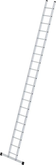 PROREGAL Sprossen-Anlegeleiter mit Standard-Traverse, 20 Sprossen, Silber - Bild 1