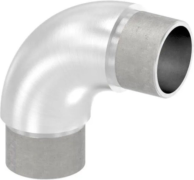 FeNau Rohrbogen 90 Grad aus V2A Edelstahl in Silber für Rohr Ø 33,7 mm x 2,0 mm zum Stecken - Bild 1