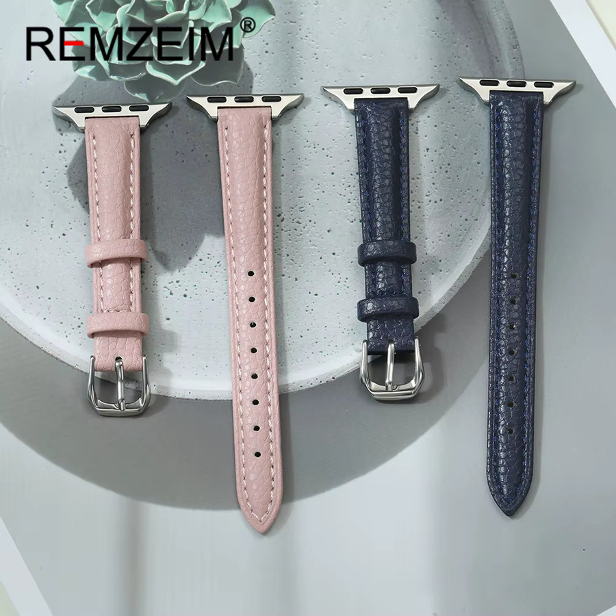 REMZEIM Uhrenarmband PU-Leder, Lychee-Muster, Damen - Bild 3
