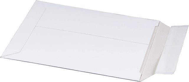 100 Versandtaschen aus Vollpappe von PROREGAL in Weiß mit Selbstklebeverschluss und Aufreißfaden, A5, H x B x T: 5,0 x 16,7 x 24,0 cm - Bild 1