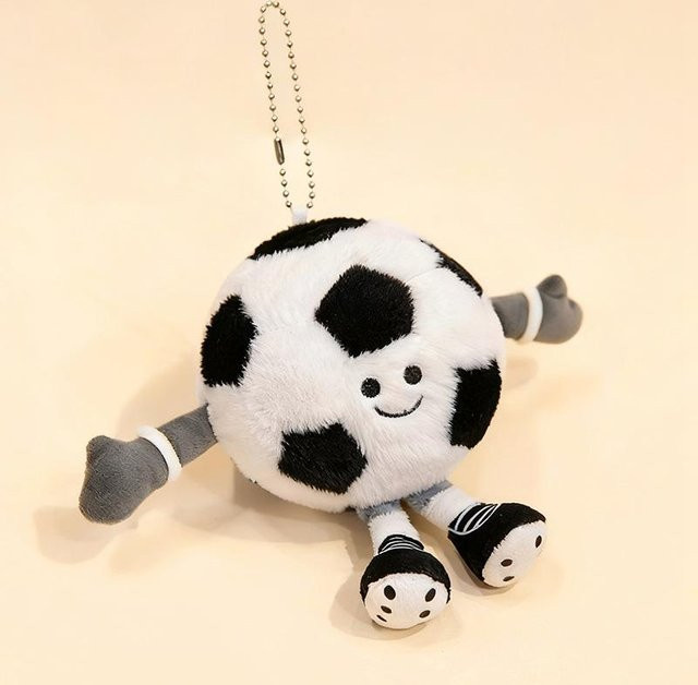 Niedlicher Ball Tennis Golf Plüschtier Fußball Basketball Puppe, Taschenanhänger, Weiß - Bild 1