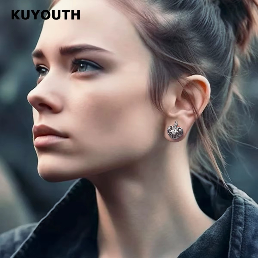 KUYOUTH Ohr Tunnel Plugs, Kupfer, Silber, Herzform, Unisex - Bild 4