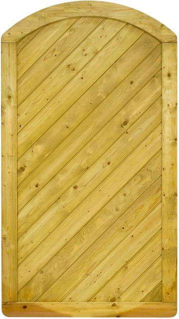 GartenLand Massivzaun INNSBRUCK Gebogen aus Fichte, Grün, B/H: 100 x 180 cm, kesseldruckimprägniert und blickdicht - Bild 1