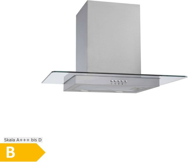 PKM Dunstabzugshaube GS1-60 CIXPH in Edelstahl und Glas, Farbe: Silber, Breite: 60 cm, mit LED-Display, für Umluft oder Abluft - Bild 1