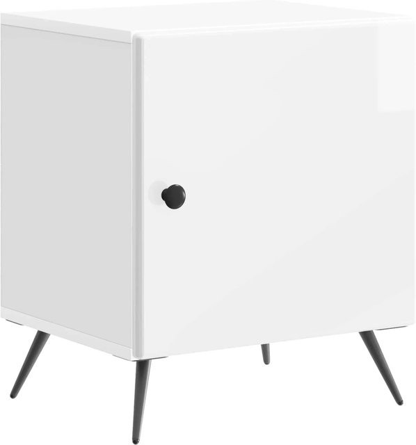vidaXL Nachttisch in Hochglanz Weiß mit modernem Design, B/T/H: 43 x 34,5 x 50 cm - Bild 1
