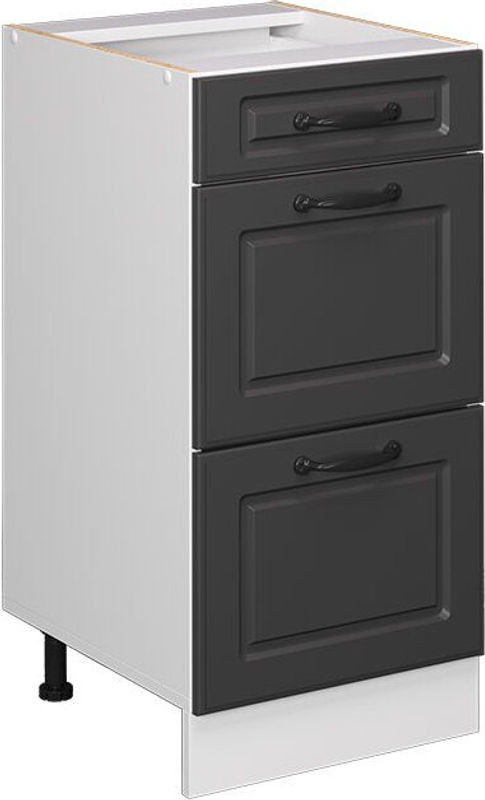 Vicco Küchenunterschrank R-Line Landhaus in Anthrazit mit Schubladen, B/T/H: 40 x 46 x 81,6 cm - Bild 1