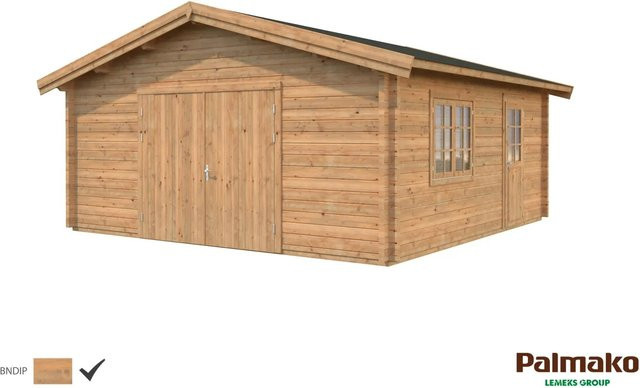 Palmako Holzgarage Roger aus Fichte mit Holztor in Braun, B/T: 540 x 540 cm - Bild 1