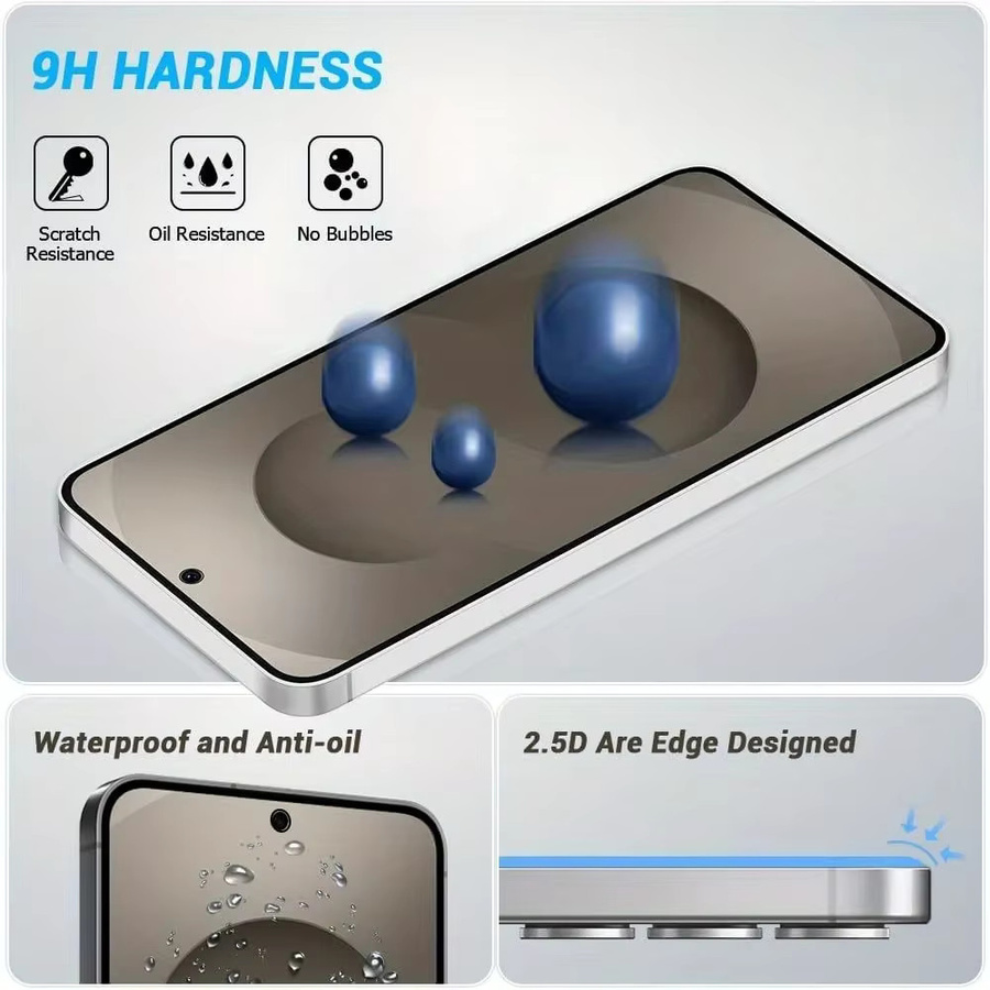 3er-Pack Full Cover Displayschutzfolie aus gehärtetem Glas für Samsung Galaxy S24, transparent - Bild 3