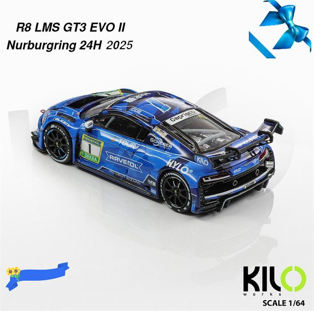 Bburago 1:64 MARO ENGEL # 130 Sliver/R8 LMS EVO II, Fahrzeug, Grau, Metall - Bild 1