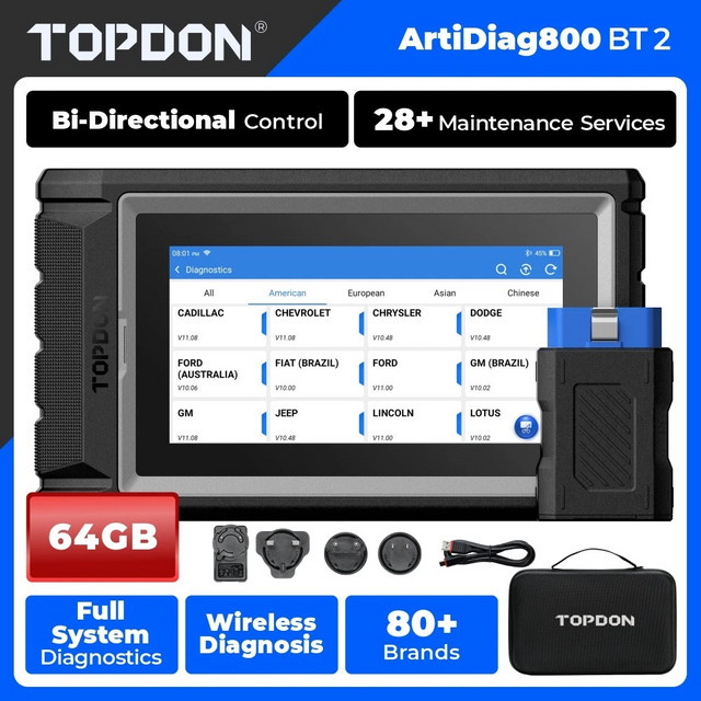 TOPDON Artidiag800 BT Kfz-Diagnosetool OBD2-Scanner mit Bluetooth in Schwarz - Bild 1