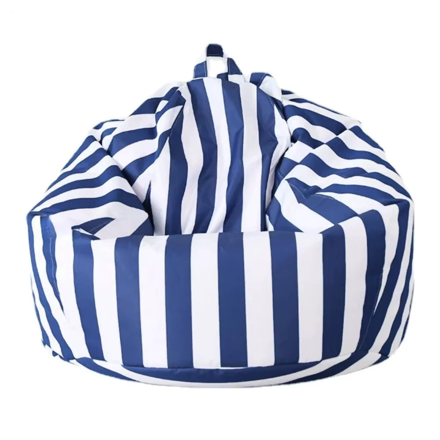 Otautau Outdoor Sitzsack Abdeckung ohne Füllung, wasserdichte Sitzsack Hülle für Garten und Strand, gestreift in Blau und Lila - Bild 4