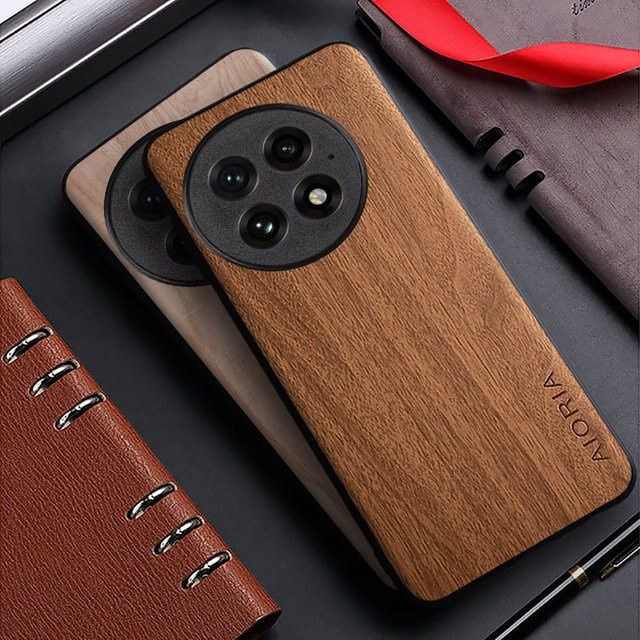 OnePlus Handyhülle mit Bambus-Holzmuster in Braun für OnePlus 13 13R 12R 12 11R 11 10T 10 Pro 5G - Bild 1