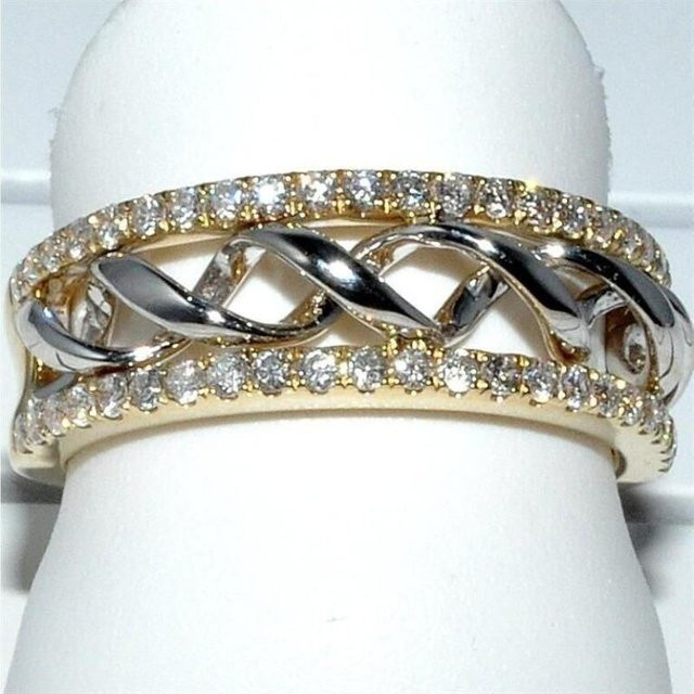 YIRAN Ring, Messing, Gold, Zirkonia, Damen, Größe 10 - Bild 1