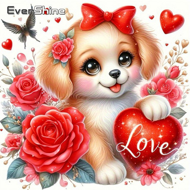 Evershine Kreuzstich-Bastelset Hund als Handarbeit-Stickerei in Multicolour, 11 CT Leinwand, B/H: 30 x 30 cm - Bild 1