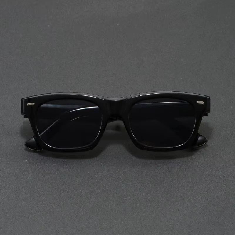 TR90 Sonnenbrille Quadratisch, Vollrand, Unisex, Schwarz - Bild 2