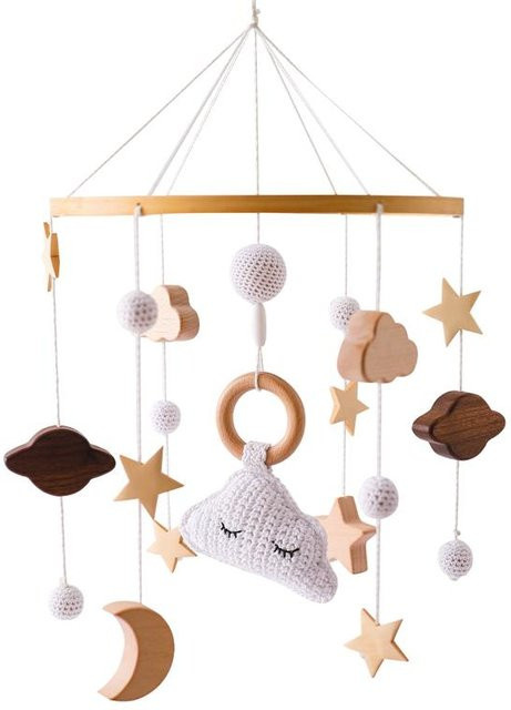 Binchi Outdoor Product Babybett-Mobile, Rasselspielzeug, Holz und Filz, ab 0 Jahre - Bild 1