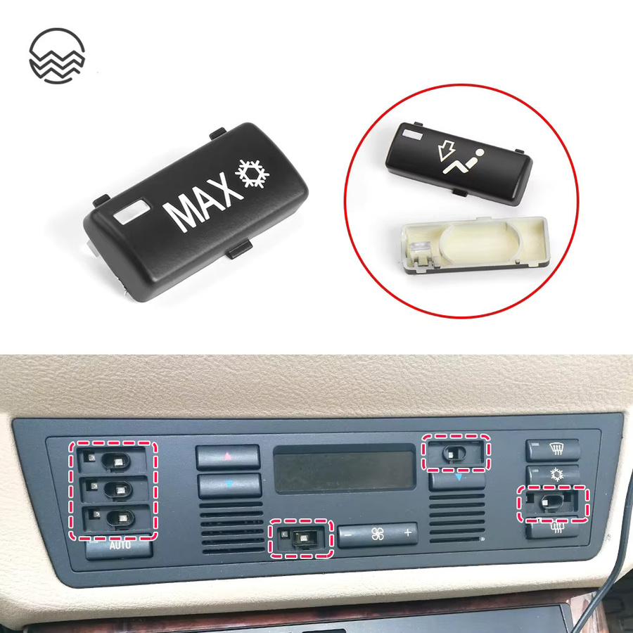 OUKACHI 14-teiliges Set Klimaanlagen-Schalter und Tastenkappen für BMW 5er E39 und X5 E53 in Schwarz - Bild 3