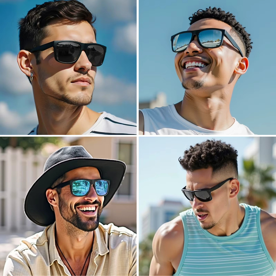 MAXJULI Z8246 Sonnenbrille, Quadratisch, Vollrand, TR90, Unisex, Black - Bild 2