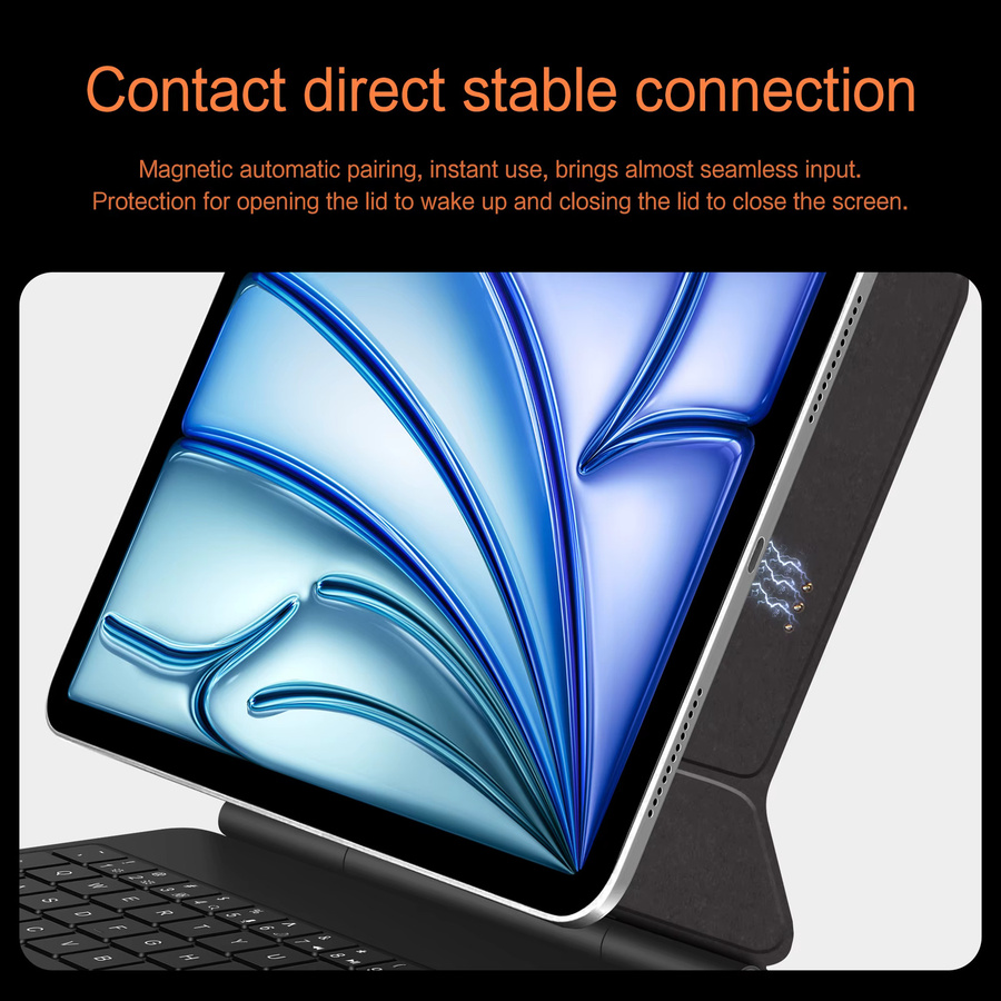 LFOIQN Pogo Pin Magic Keyboard Hülle für iPad Air 11 Zoll 13 Zoll und iPad Pro 11 und 12.9 Zoll Generationen 4. 5. 6. in Weiß - Bild 4