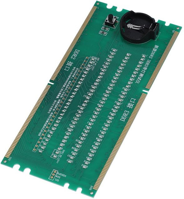 Igeteck Zwei-in-Eins Desktop Motherboard Testkarte DDR2 DDR3 mit Lichttester in Blau - Bild 1