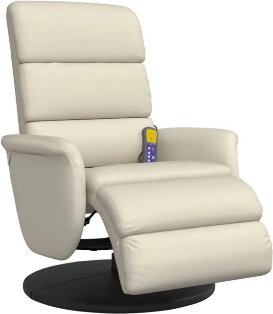 vidaXL Massagesessel mit Fußteil in Beige aus Kunstleder - Bild 1