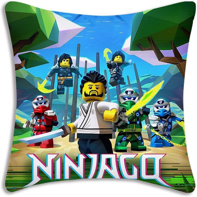 ZX Blanket Ninjago Kissenbezug mit Cartoon-Print aus kurzem Plüsch, Mehrfarbig, B/B/H: 45 x 45 x 1 cm - Bild 1