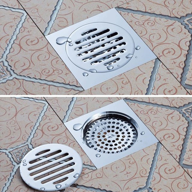ZY-jieri Bodenablauf Geruchsstopp und Haarfänger in Weiß und Silber aus Messing - Bild 1
