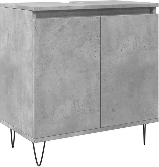 vidaXL Badschrank in Betongrau im industriellen Stil aus Holzwerkstoff und Eisen, B/T/H: 58 x 33 x 60 cm - Bild 1
