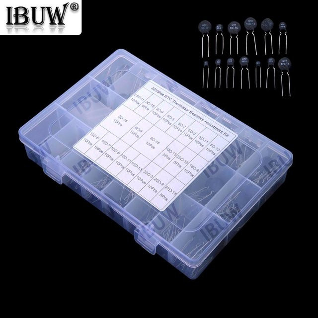 22Values NTC Thermistor Widerstandssortiment-Kit in Schwarz - Bild 1