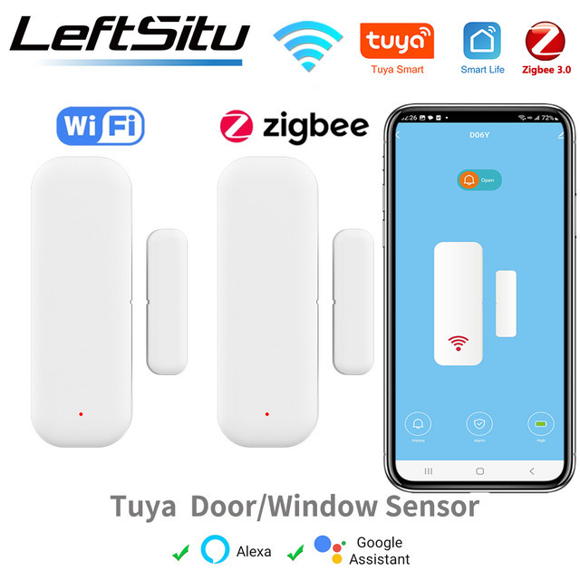Tuya Zigbee/WiFi Tür- und Fenstersensor Z2MQTT Intelligenter Türmelder in Weiß für Google Home und Alexa - Bild 1
