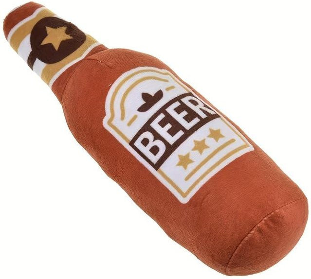 Binchi Fitness Hundespielzeug, Bierflaschenform, quietschend, orange - Bild 1