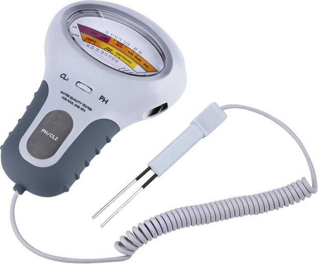 VODOOL Digitaler Wasser-Chlor-Tester und PH-Messgerät in Weiß zur Überwachung der Wasserqualität für Schwimmbad und Spa - Bild 1