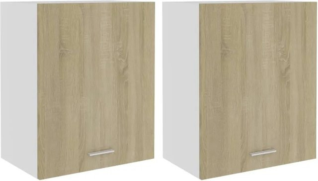 vidaXL Hängeschränke 2er Set Küchenschränke Sonoma-Eiche aus Holzwerkstoff, B/T/H: 50 x 31 x 60 cm - Bild 1