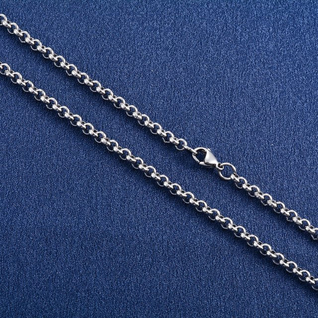 YULIN Halskette Edelstahl, Rolo, Silber, 46 cm, Unisex - Bild 1