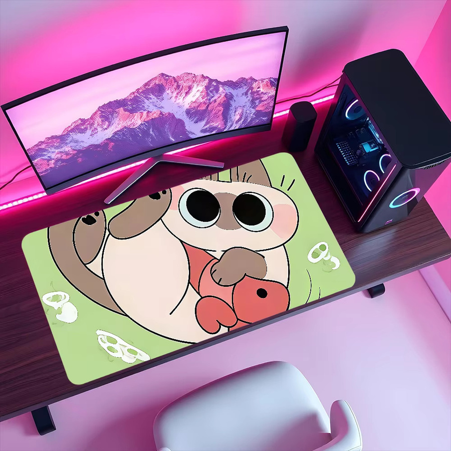 Azukisan Mauspad Lockedge mit niedlichem Katzenmotiv in Multicolour, rutschfestes großes Schreibpad für Gaming und Büro - Bild 4