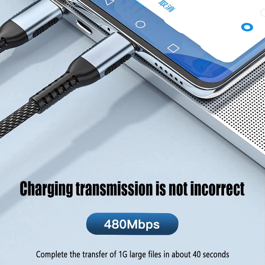 240W USB-C zu USB-C Schnellladekabel PD 3.1 mit E-Marker Chip, Nylon-ummanteltes Typ-C Ladekabel für Laptop, Tablet und Smartphone, Schwarz - Bild 3
