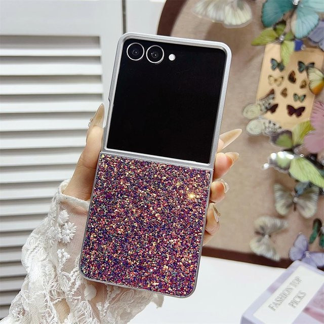 Glitzer Handyhülle mit Laser-Effekt für Samsung Galaxy Z Flip 7, Z Flip 6, Z Flip 5, Z Flip 4 und Z Flip 3 in Bunt - Bild 1