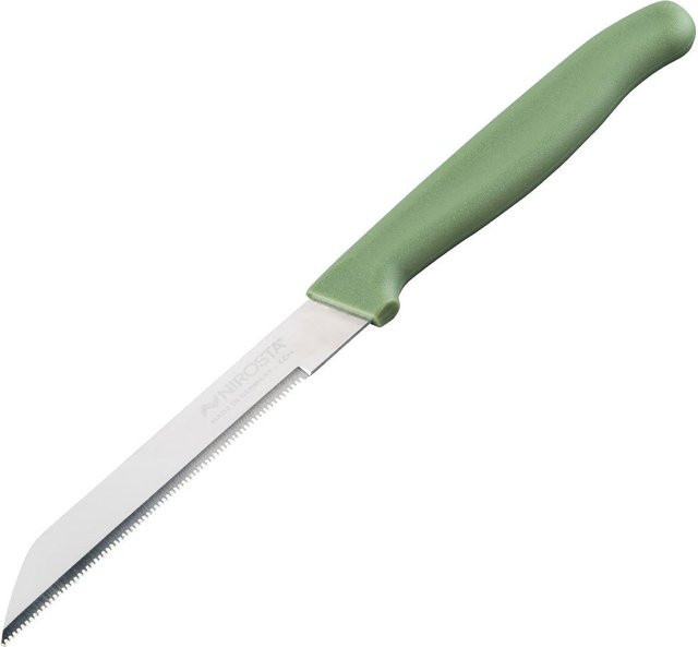 Nirosta Gemüsemesser Elemental Paring Knife aus Edelstahl mit grünem Kunststoffgriff, Klingenlänge: 9 cm - Bild 1