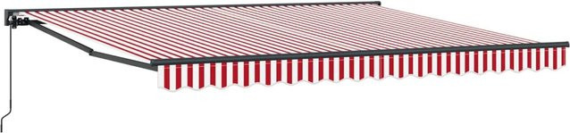 vidaXL Einziehbare Markise Rot-Weiß aus Polyester und Metall B/T/H: 400 x 300 x 165 cm - Bild 1